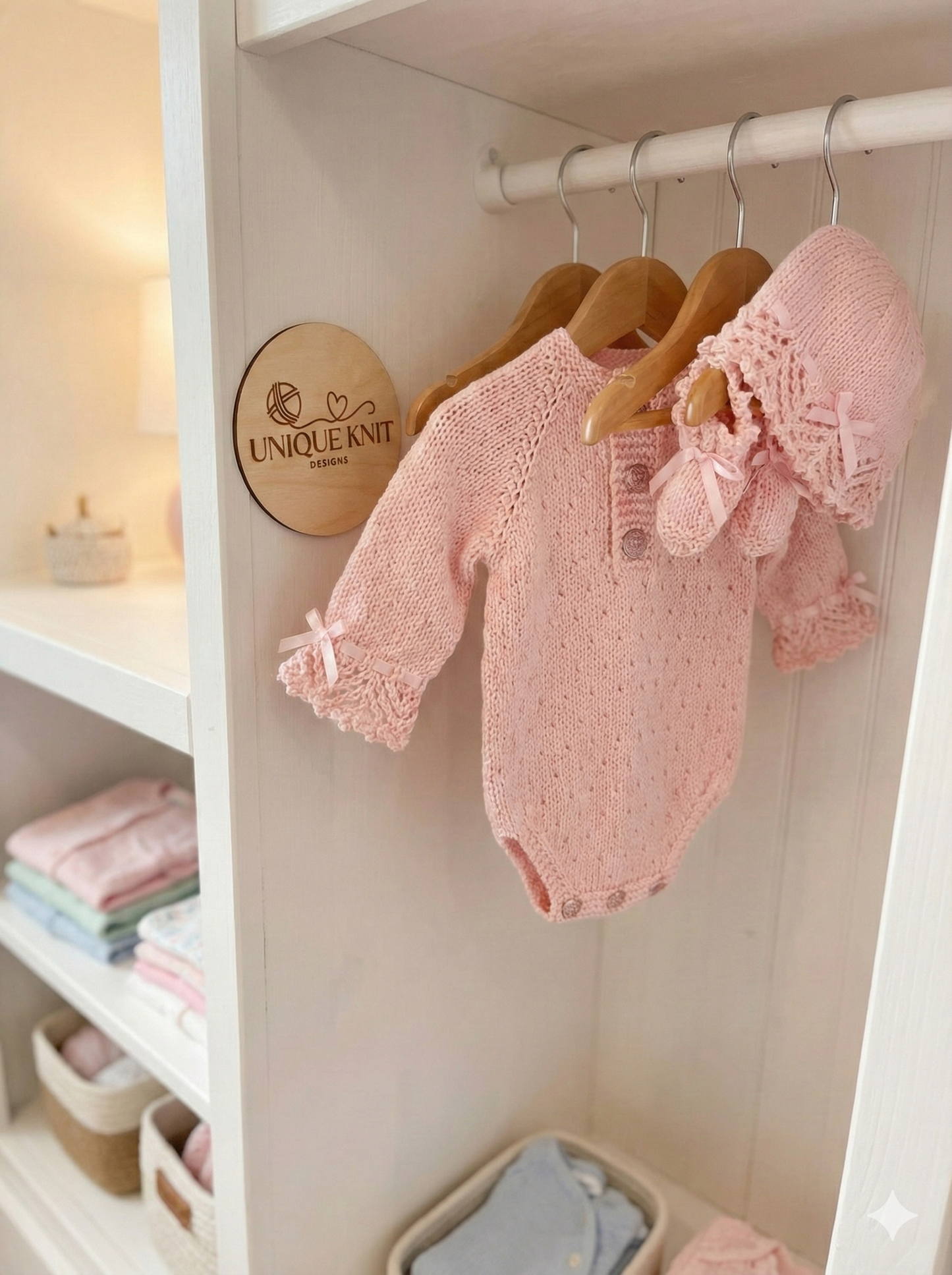 "Chelsea" Romper knitting pattern for reborn doll 16-22" or 0-3 Month old baby