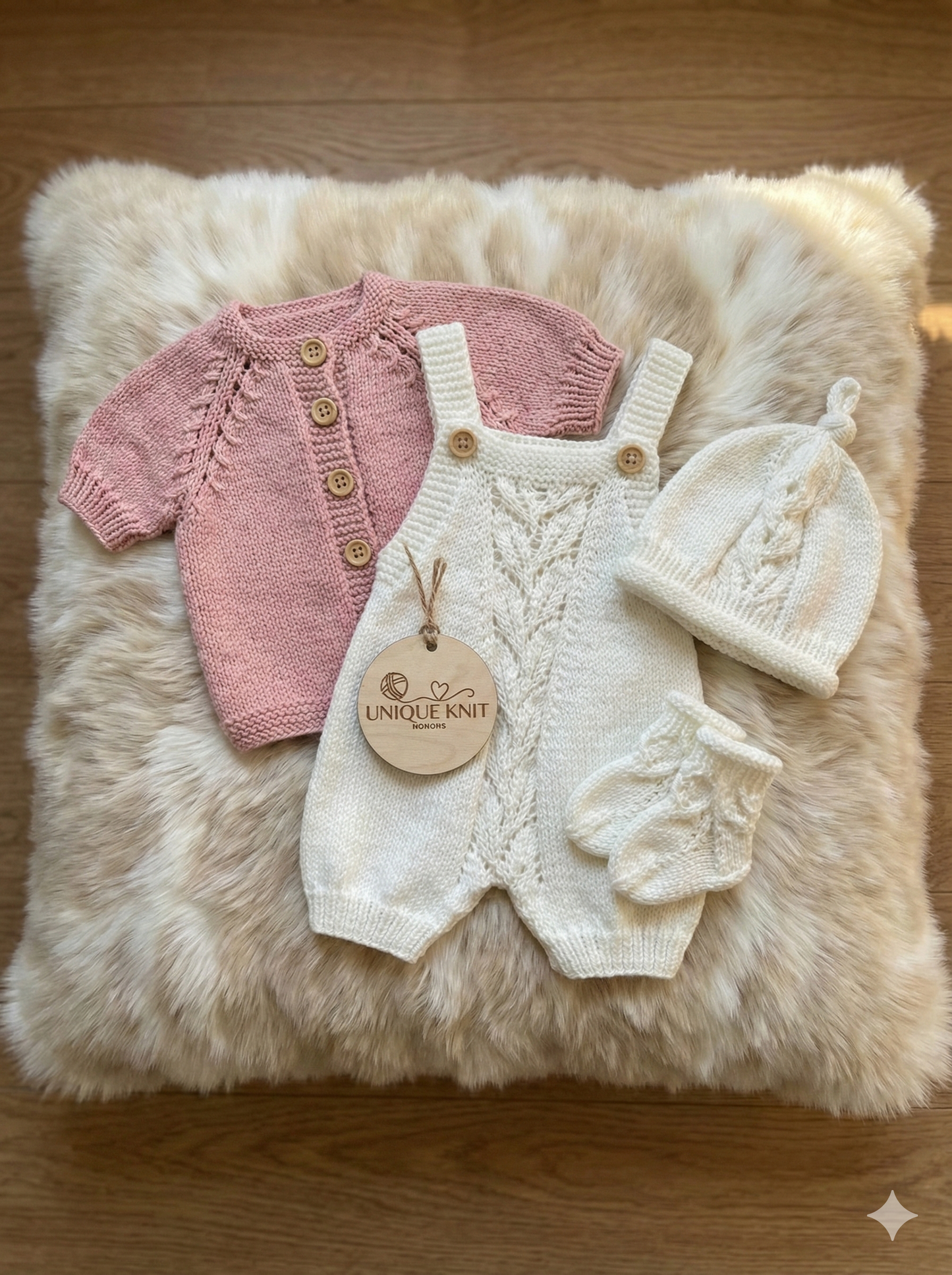 "Fern” 4 Piece Knitting pattern set for Reborn doll 16 -22” or 0-3 Month Old Baby