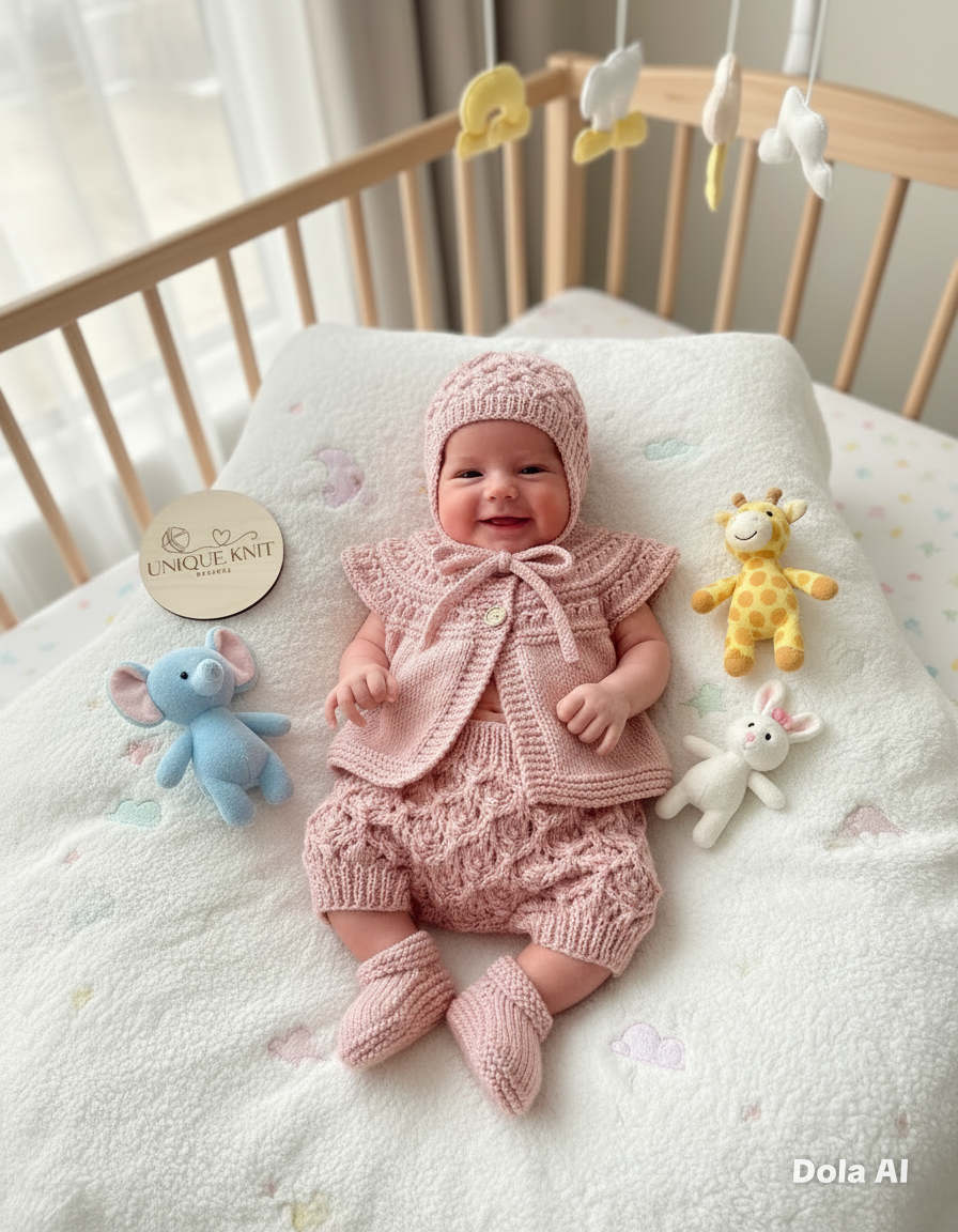 "Rianne” 4 Piece Knitting pattern set for Reborn doll 16 -22” or 0-3 Month Old Baby