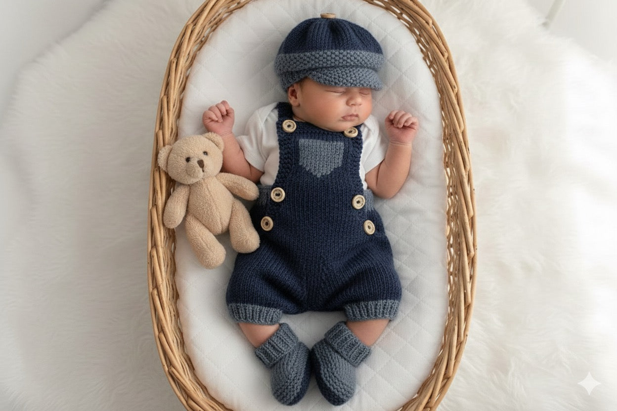 "Dandelion ” 4 Piece Set Knitting pattern for Reborn doll 16 -22” or 0-3 Mth Old Baby