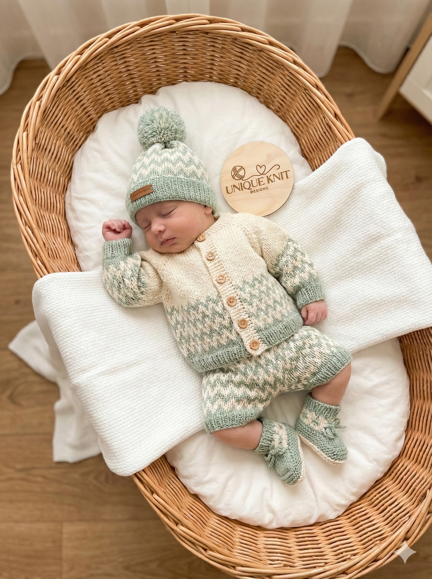 "Zingara” 4 Piece Knitting pattern set for Reborn doll 16 -22” or 0-3 Month Old Baby