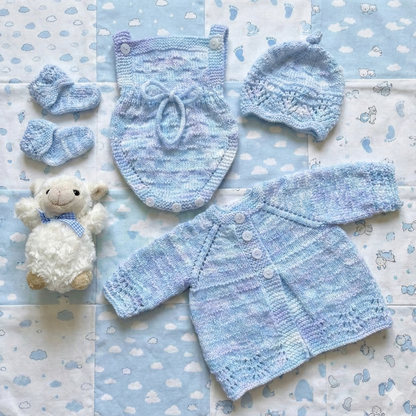 "Windsor” 4 Piece Set Knitting pattern for Reborn doll 16-22” or 0-3 Month Old Baby