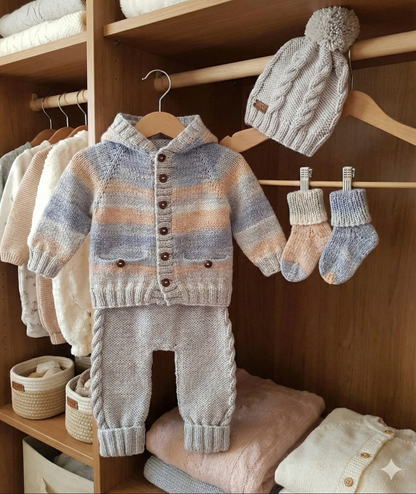 "Clay” 4 Piece Set Knitting pattern for Reborn doll 16-22” or 0-3 Month Old Baby