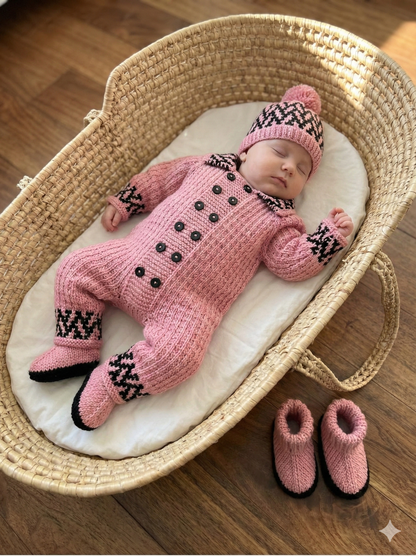 "Fudge” Romper Set Knitting pattern for Reborn doll 16-22” or 0-3 Month Old Baby