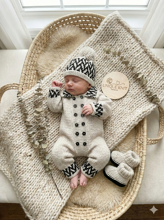 "Fudge” Romper Set Knitting pattern for Reborn doll 16-22” or 0-3 Month Old Baby