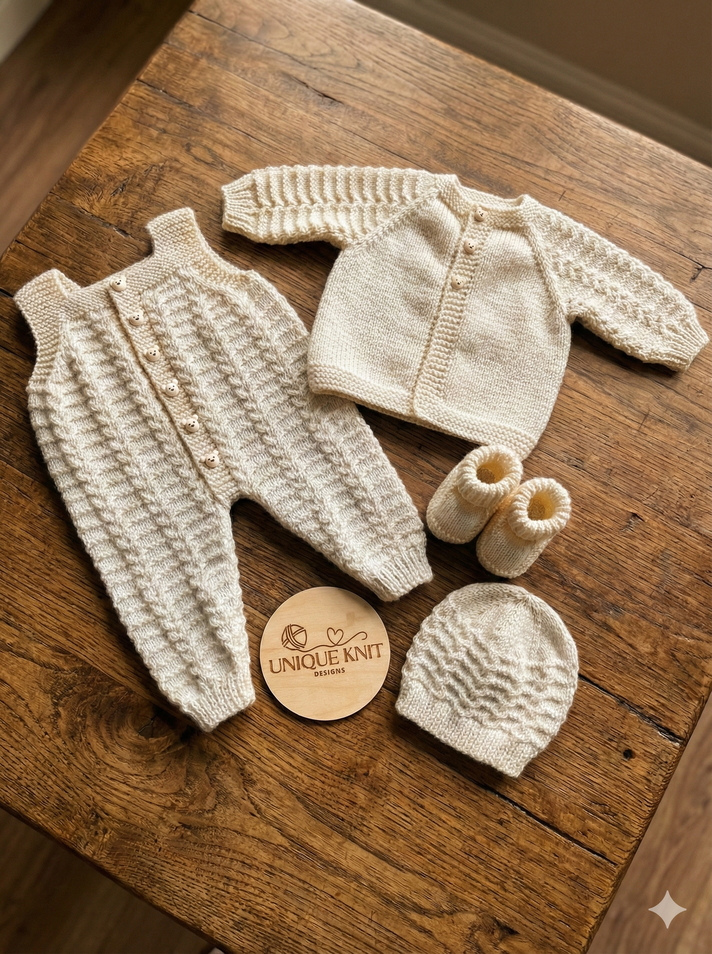 "Aurora” Dungaree set Knitting pattern set for Reborn doll 16 -22” or 0-3 Month Old Baby