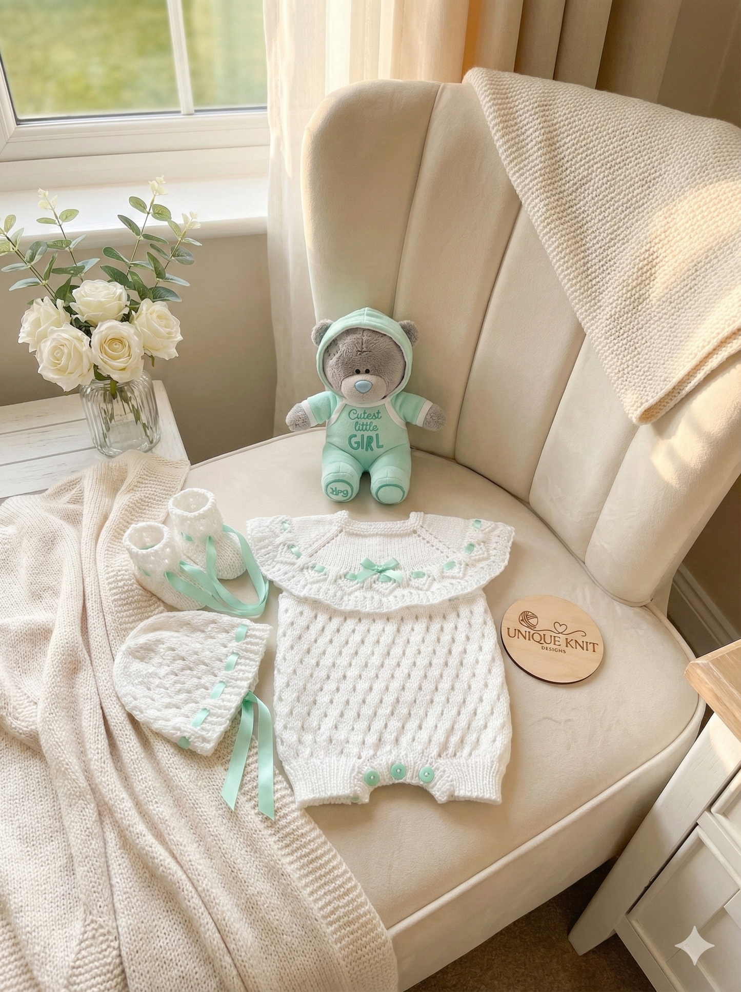 "Crystal” Romper Knitting pattern for Reborn doll 16 -22” or 0-3 Mth Old Baby