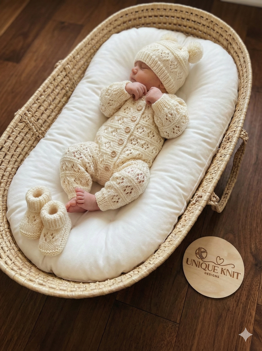 "Miami" Romper knitting pattern for reborn doll 16-22" or 0-3 Month old baby