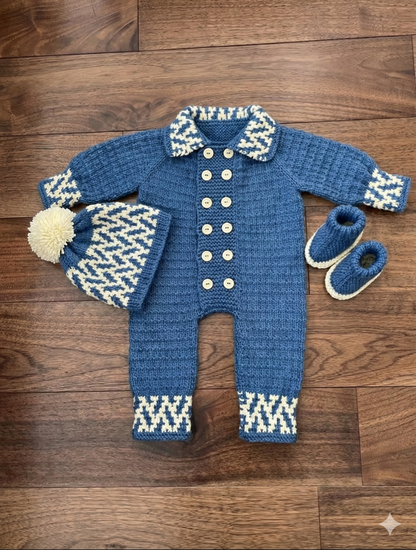 "Fudge” Romper Set Knitting pattern for Reborn doll 16-22” or 0-3 Month Old Baby