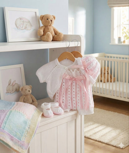 "Rosebud” Summer set Knitting pattern for Reborn doll 16 -22” or 0-3 Mth Old Baby