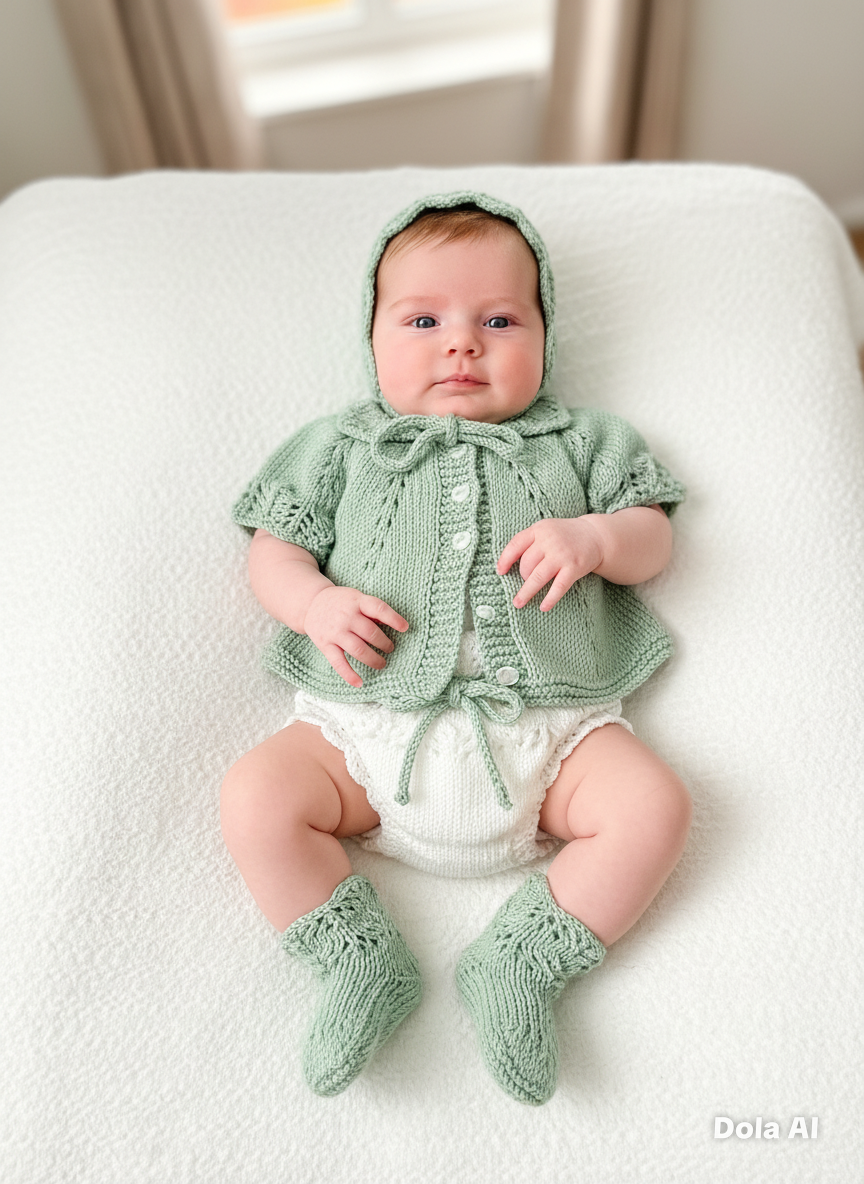 "Beatrice” Multi-piece Knitting pattern for Reborn doll 16 -22” or 0-3 Month Old Baby