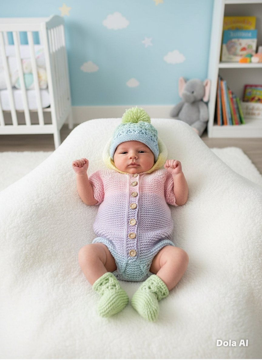 "Rainbow” Multi Piece set knitting pattern for reborn doll 16-22" or 0-3 month old baby