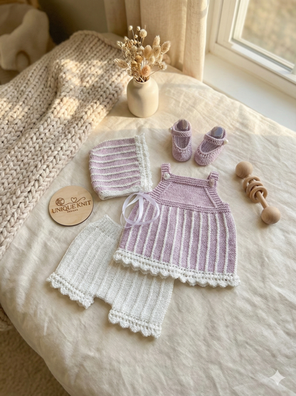 "Twinkle ” 4 Piece Set Knitting pattern for Reborn doll 16 -22” or 0-3 Mth Old Baby