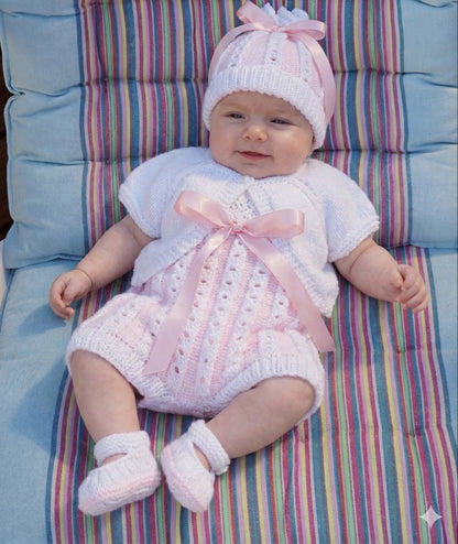 "Rosebud” Summer set Knitting pattern for Reborn doll 16 -22” or 0-3 Mth Old Baby