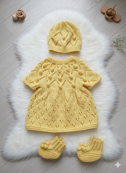 "Dewdrop” multi Piece Knitting pattern set for Reborn doll 16 -22” or 0-3 Month Old Baby