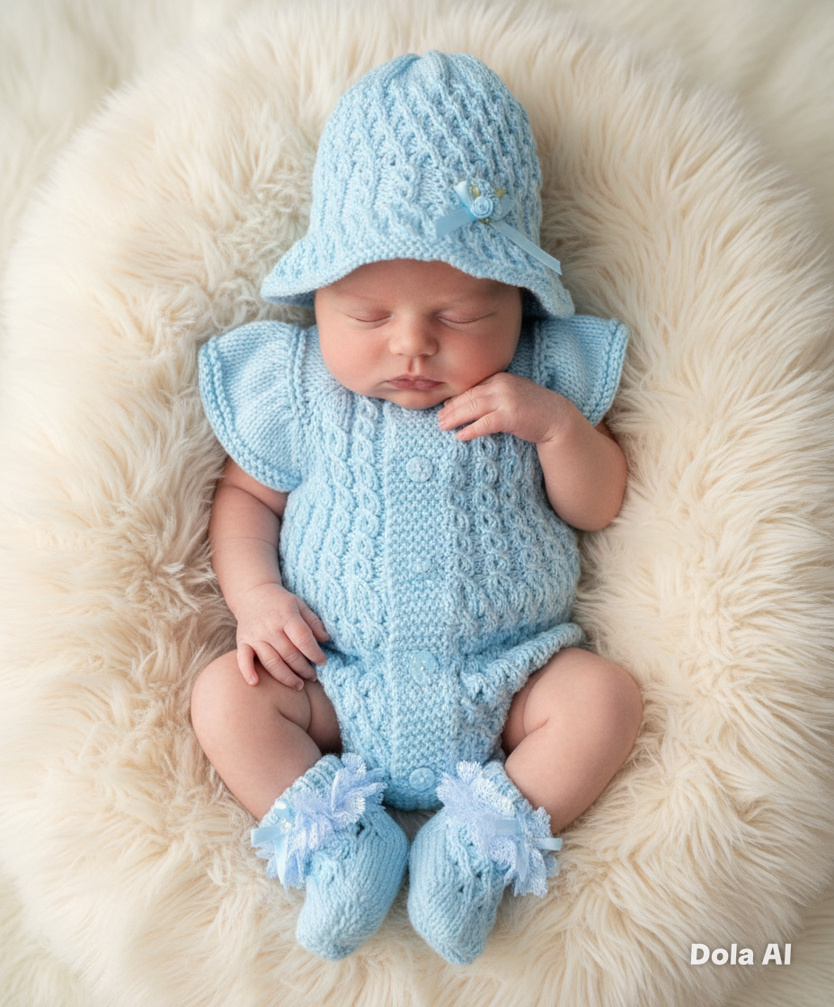 "Ruffle” Romper Knitting pattern for Reborn doll 16 -22” or 0-3 Month Old Baby