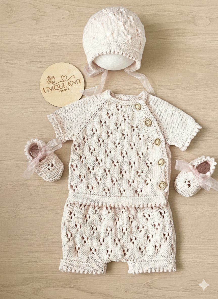 "Britney" 4 piece knitting pattern for reborn doll 16-22" or 0-3 Month old baby