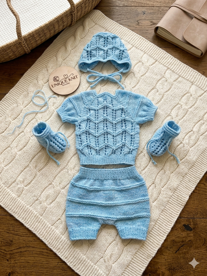 "Aileen” Multi-piece Knitting pattern for Reborn doll 16 -22” or 0-3 Month Old Baby