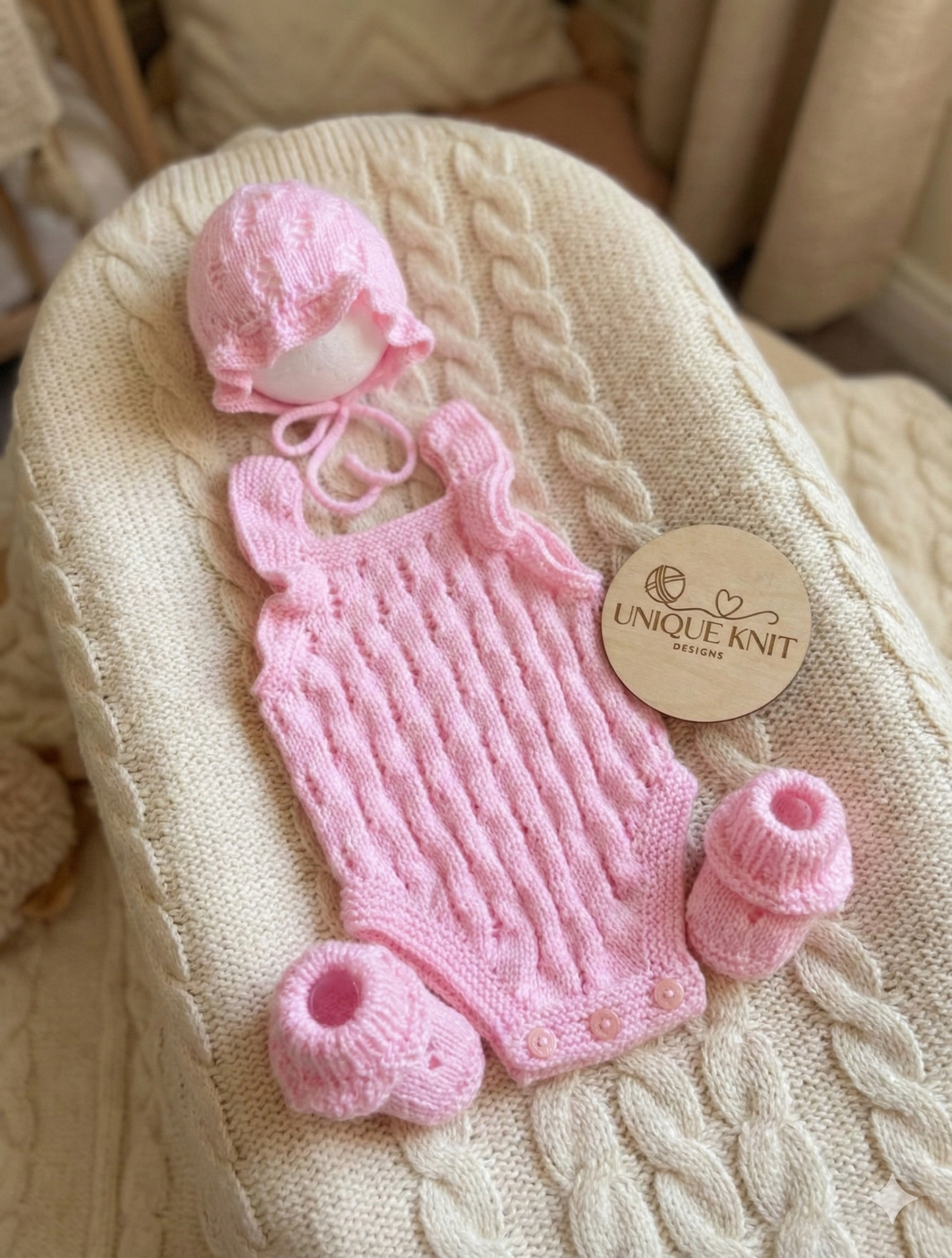 "Caz” Multi Piece set knitting pattern for reborn doll 16-22" or 0-3 month old baby