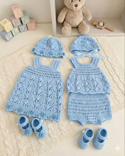 "Summer” 4 Piece Set Knitting pattern for Reborn doll 16-22” or 0-3 Month Old Baby