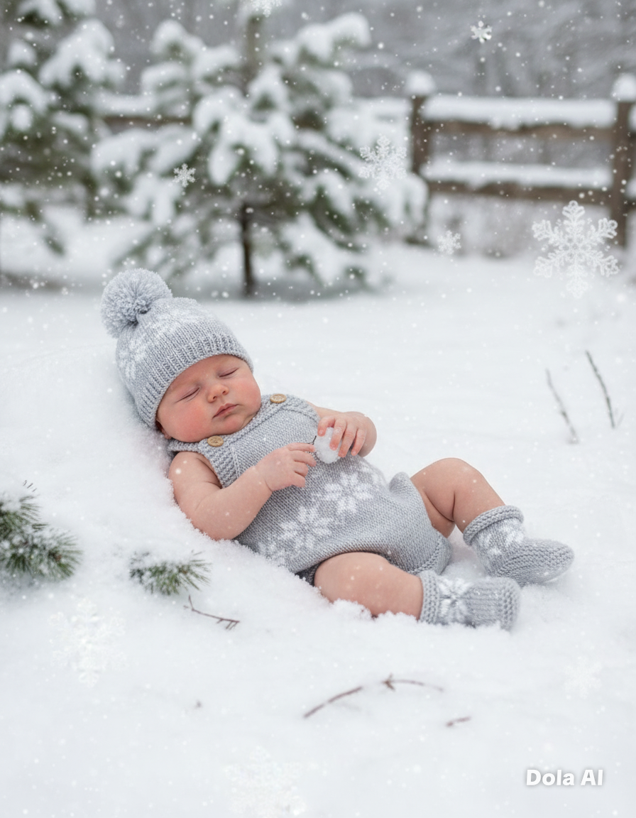 "Snowflake” Romper Knitting pattern for Reborn doll 16 -22” or 0-3 Month Old Baby