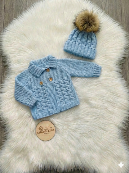 "Poinsettia” Cosy coat and legging set Knitting pattern for Reborn doll 16 -22” or 0-3 Mth Old Baby