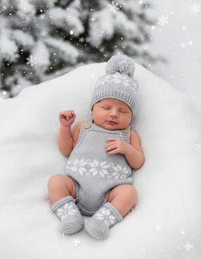 "Snowflake” Romper Knitting pattern for Reborn doll 16 -22” or 0-3 Month Old Baby