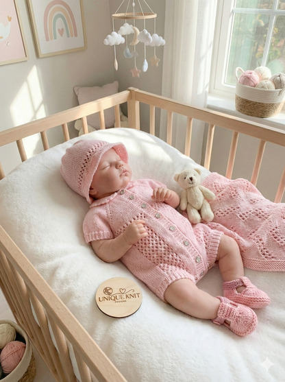 "Clover” Romper Knitting pattern for Reborn doll 16 -22” or 0-3 Mth Old Baby