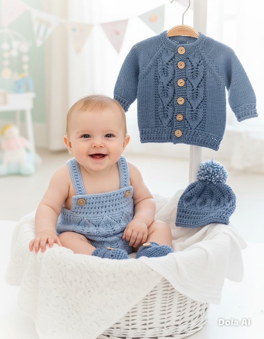 "Oregano” 4 Piece Set Knitting pattern for Reborn doll 16-22” or 0-3 Mth Old Baby