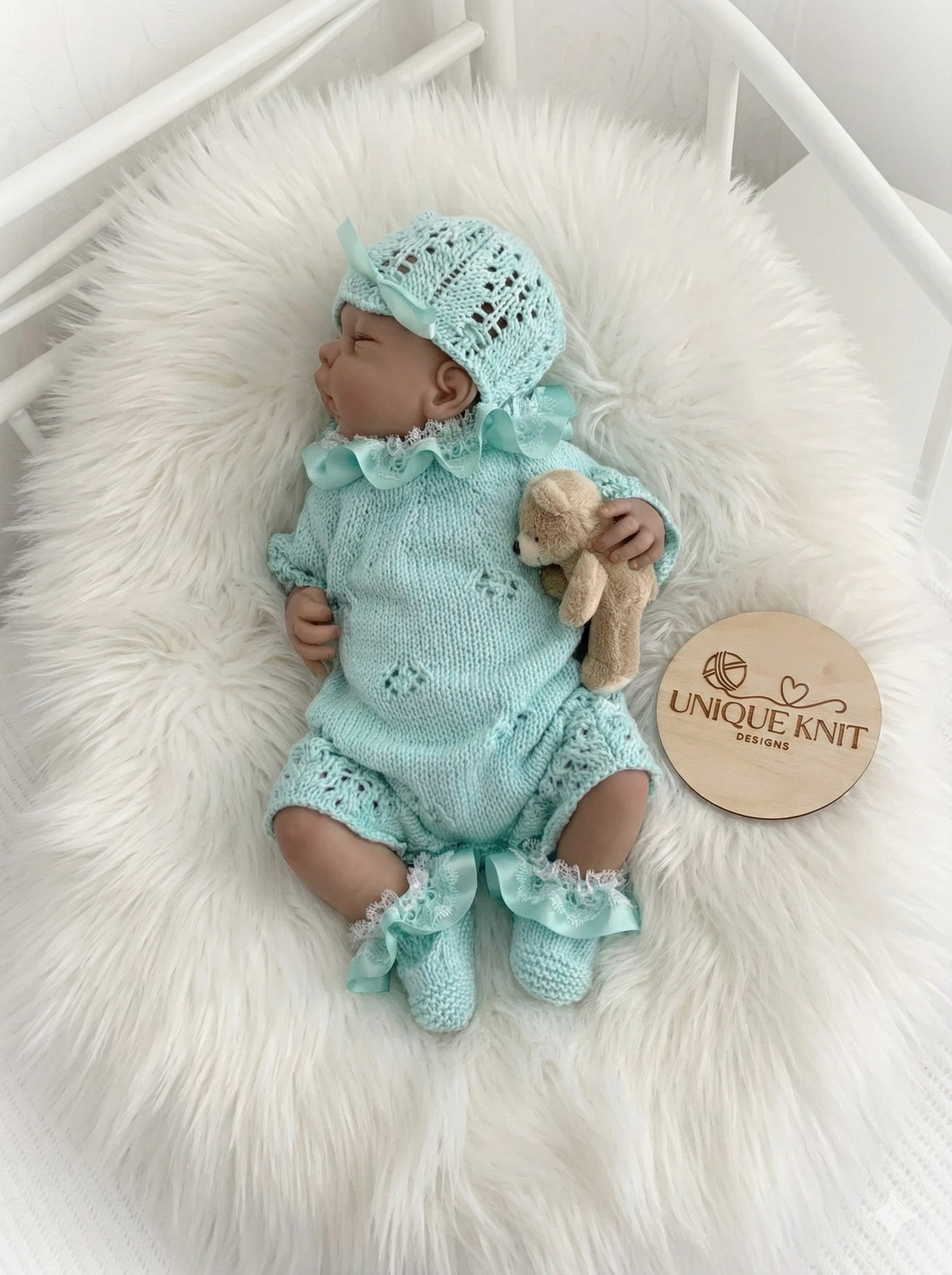 "Amaryllis” Romper Knitting pattern for Reborn doll 16 -22” or 0-3 Mth Old Baby