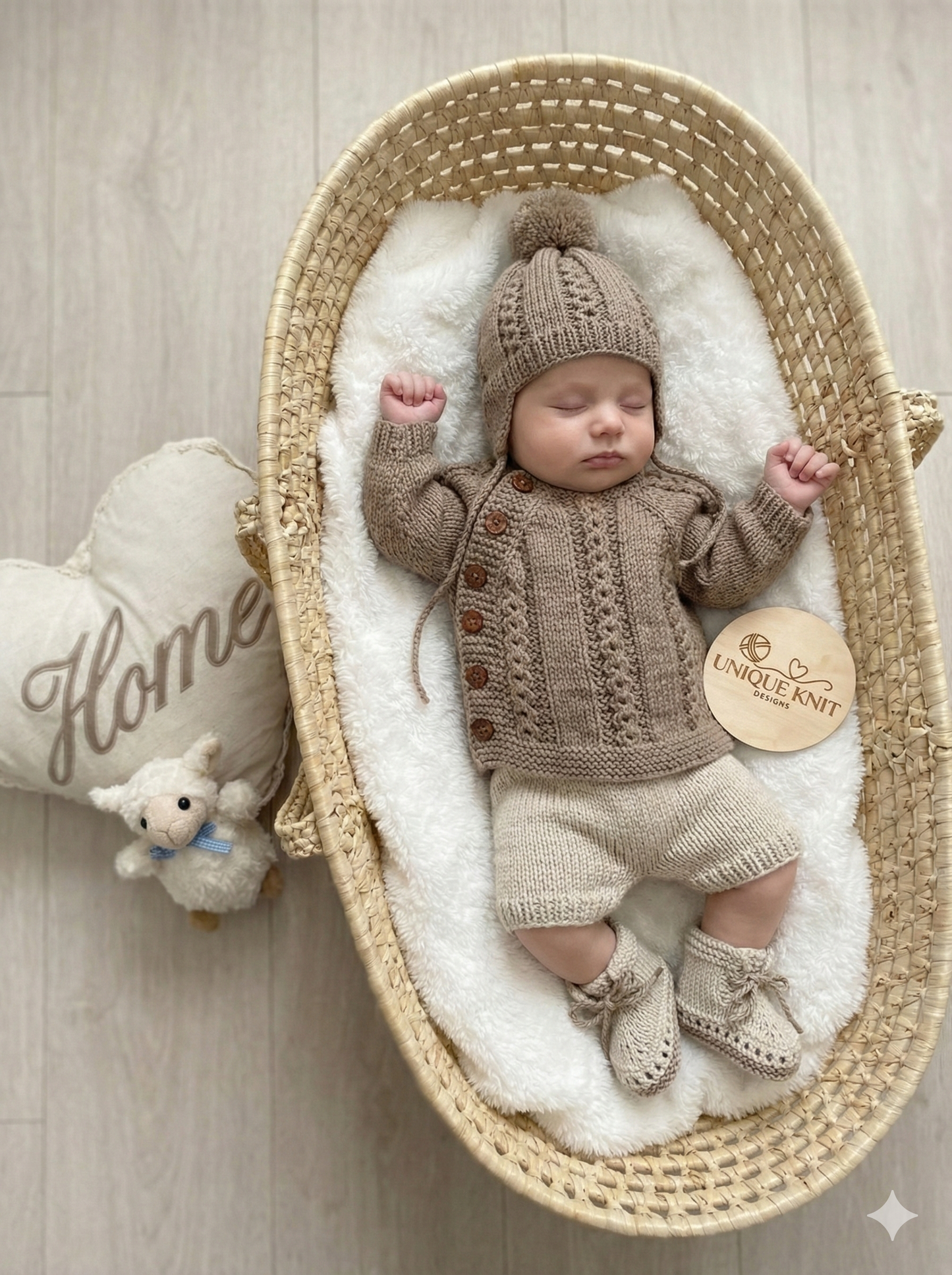 "Pepper” Side opening top and lace up  boot set Knitting pattern for Reborn doll 16 -22” or 0-3 Mth Old Baby