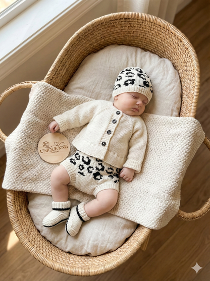 "Sable” 4 piece set knitting pattern set for Reborn doll 16 -22” or 0-3 Month Old Baby