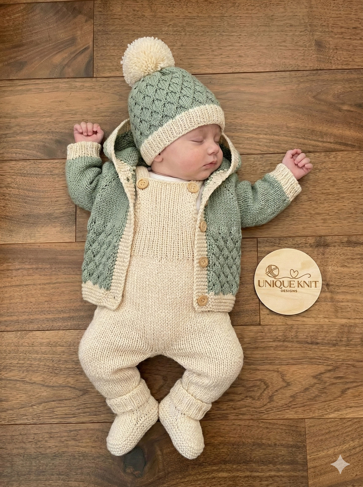 "Popcorn” 4 Piece set Knitting pattern for Reborn doll 16 -22” or 0-3 Month Old Baby
