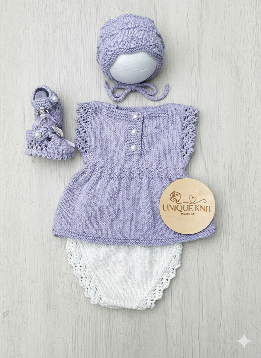 "Cinderella” 4 piece Knitting pattern for Reborn doll 16 -22” or 0-3 Month Old Baby