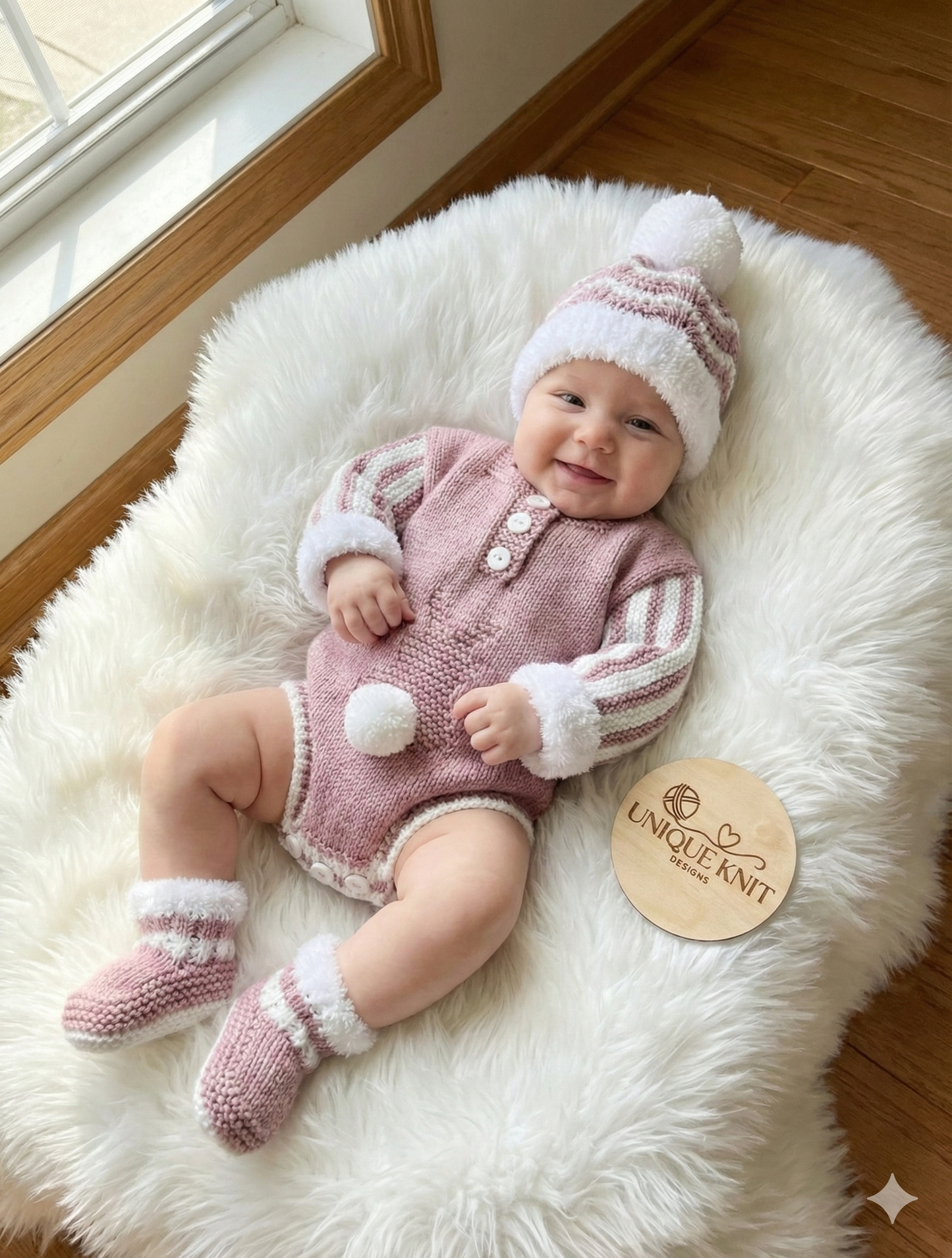"Jingle Bells” Romper Knitting pattern for Reborn doll 16 -22” or 0-3 Month Old Baby