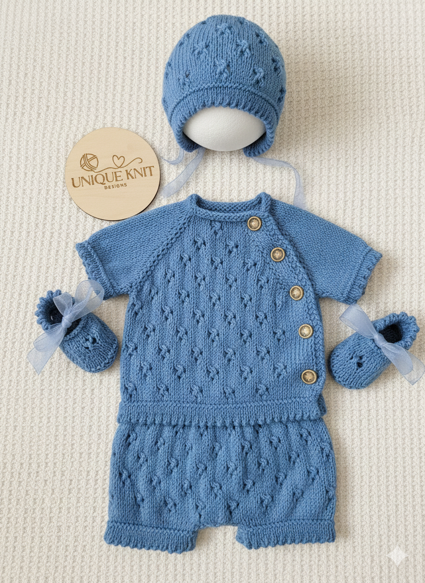 "Britney" 4 piece knitting pattern for reborn doll 16-22" or 0-3 Month old baby