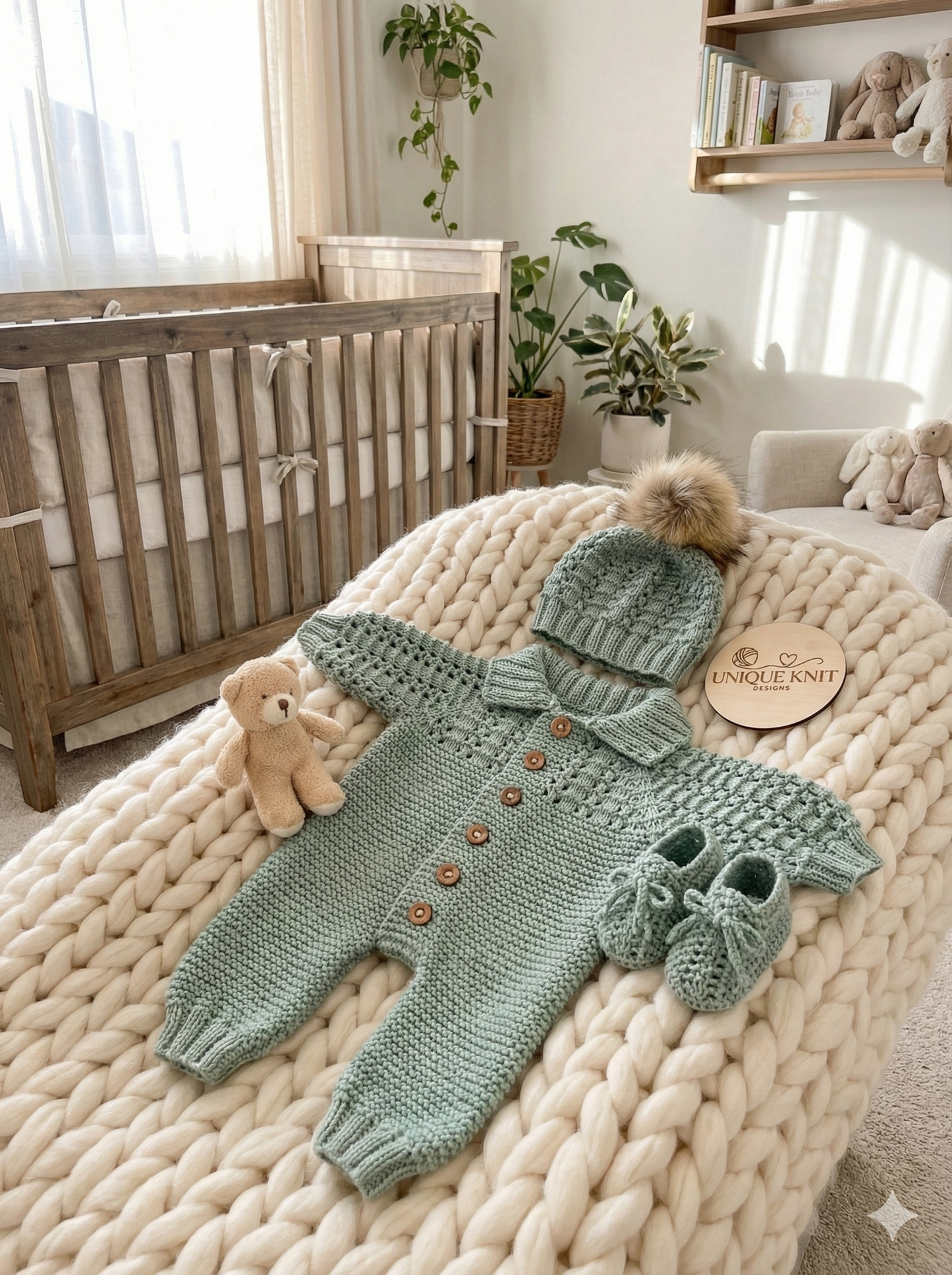 "Biscuit” Multi-piece Knitting pattern for Reborn doll 16 -22” or 0-3 Month Old Baby