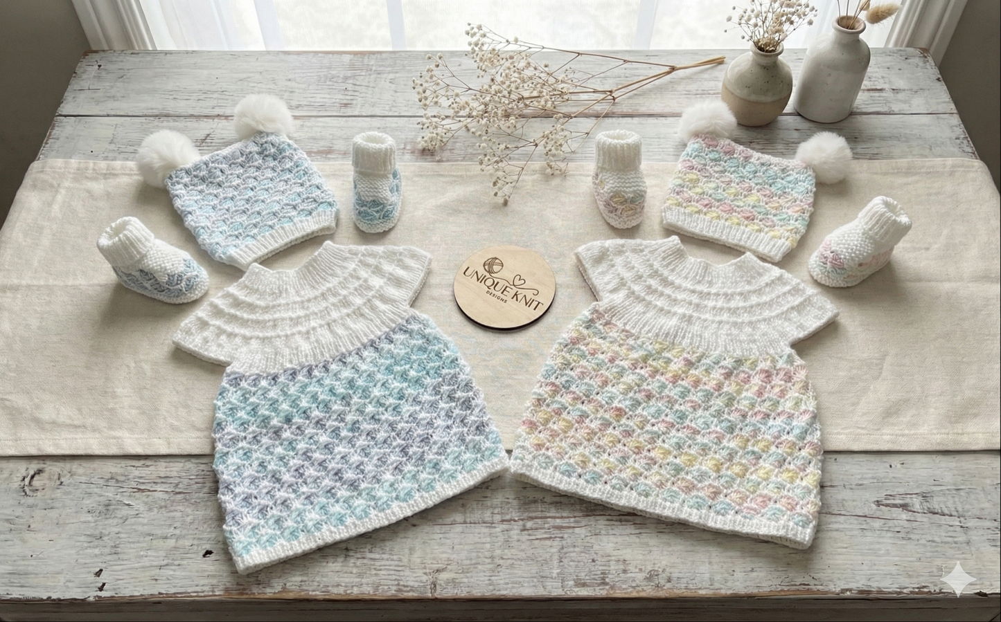 "Bubbles” 3 Piece Knitting pattern set for Reborn doll 16 -22” or 0-3 Month Old Baby