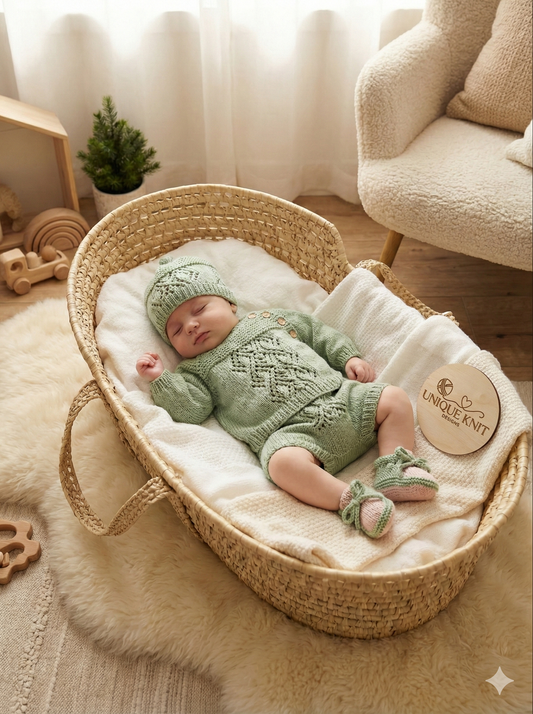 "Jordan” 4 Piece Knitting pattern set for Reborn doll 16 -22” or 0-3 Month Old Baby