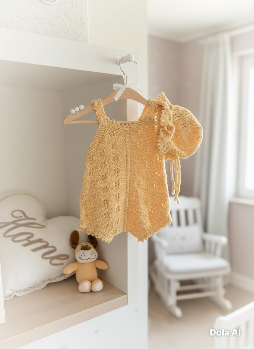 "Citrus” Romper Knitting pattern for Reborn doll 16 -22” or 0-3 Mth Old Baby