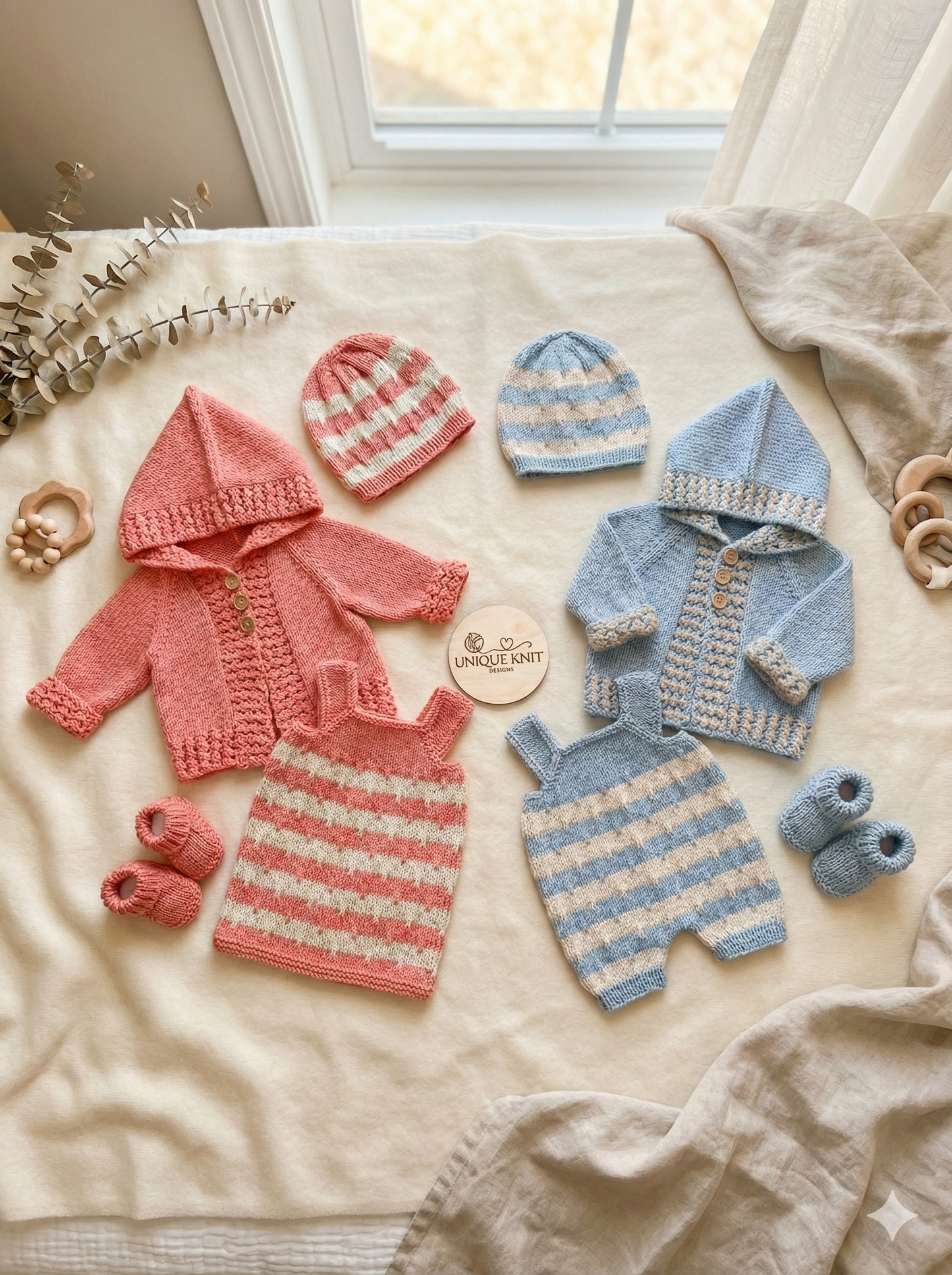 "Jack & Jill” Romper and Dress set Knitting pattern for Reborn doll 16 -22” or 0-3 Month Old Baby