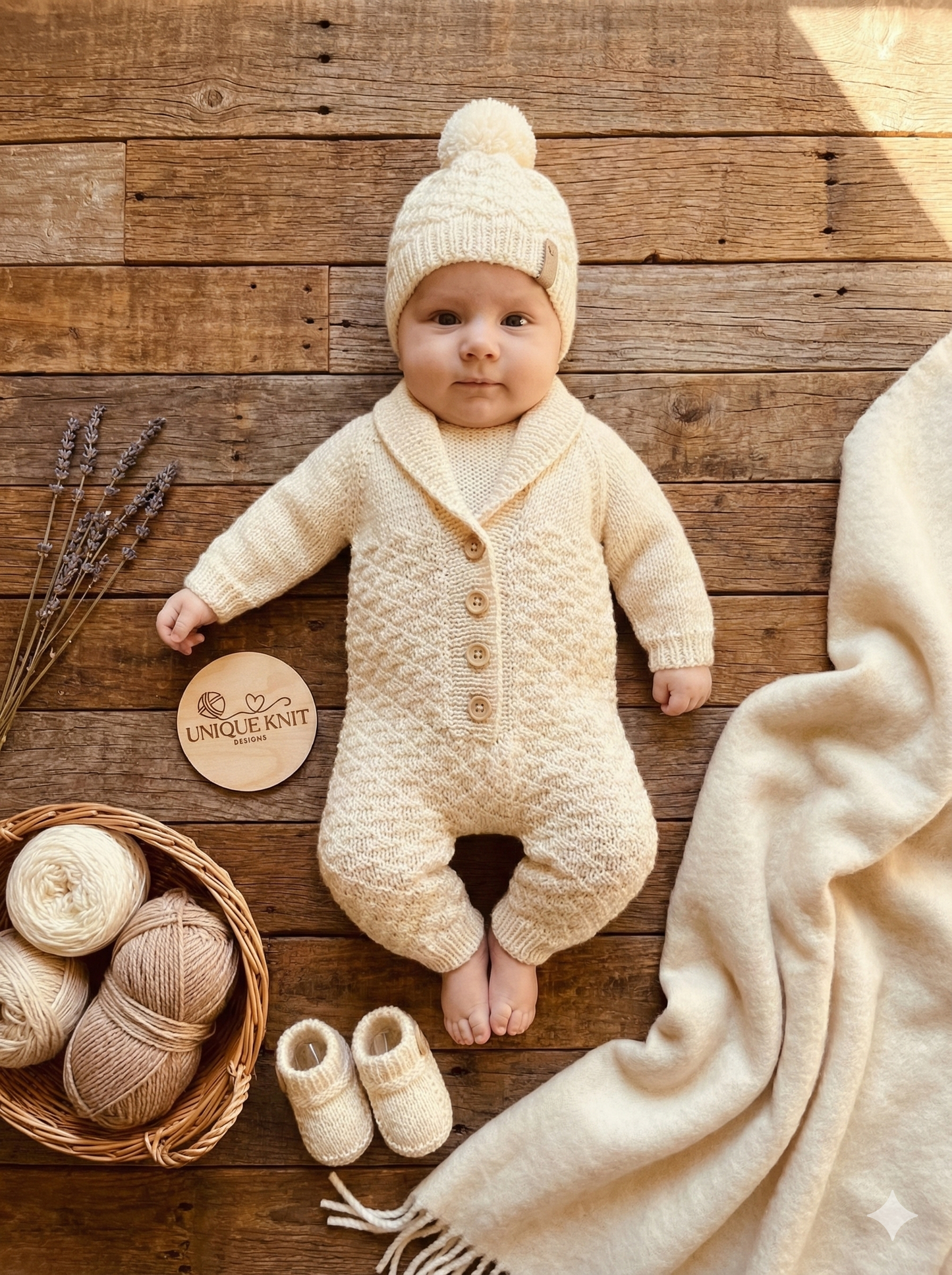 "Rupert” Romper Knitting pattern set for Reborn doll 16 -22” or 0-3 Month Old Baby