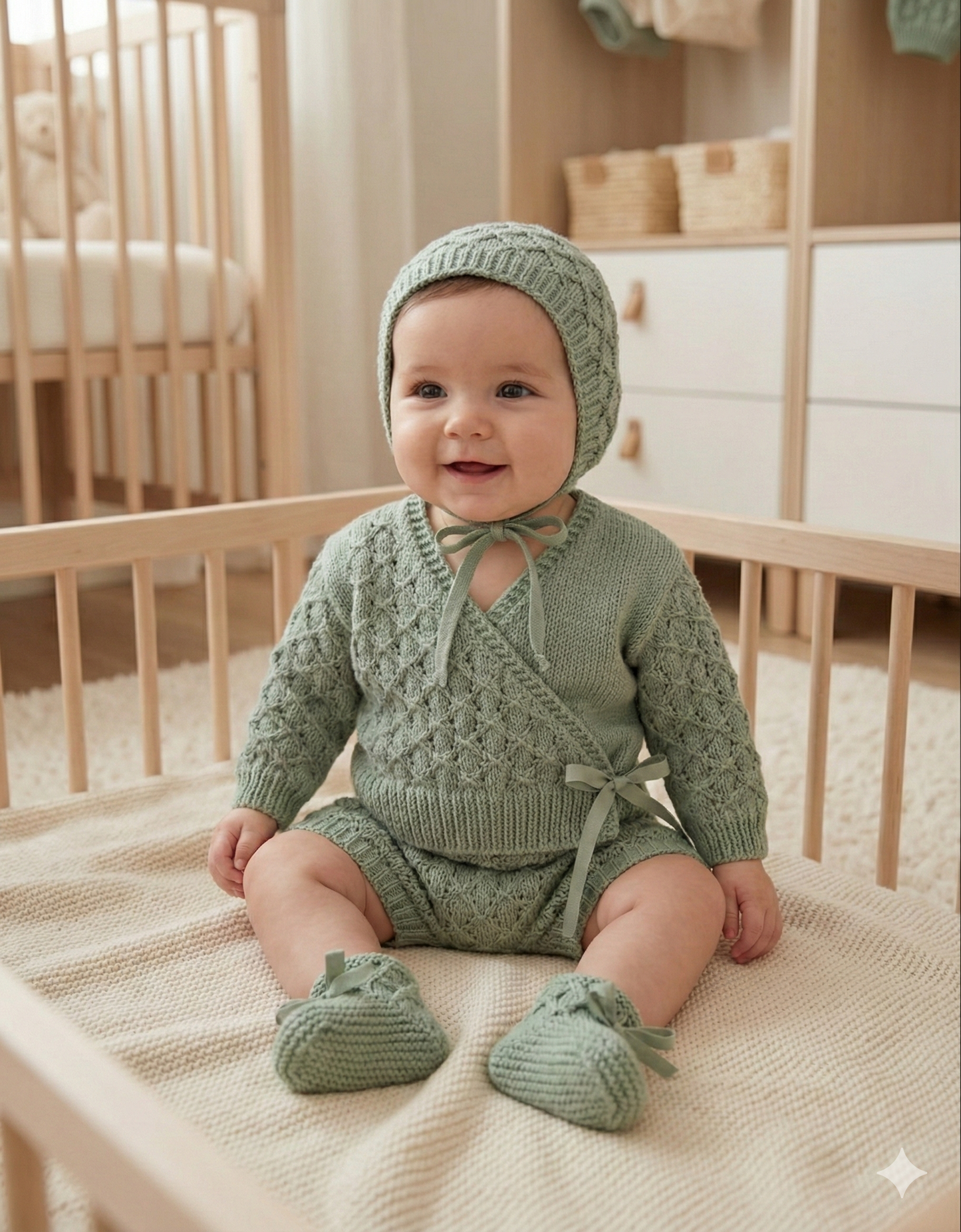 "Caraway” 4 Piece Set Knitting pattern for Reborn doll 16-22” or 0-3 Month Old Baby