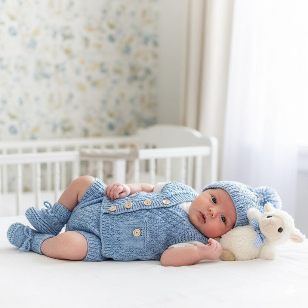 "Mustard” 4 Piece Set Knitting pattern for Reborn doll 16-22” or 0-3 Mth Old Baby