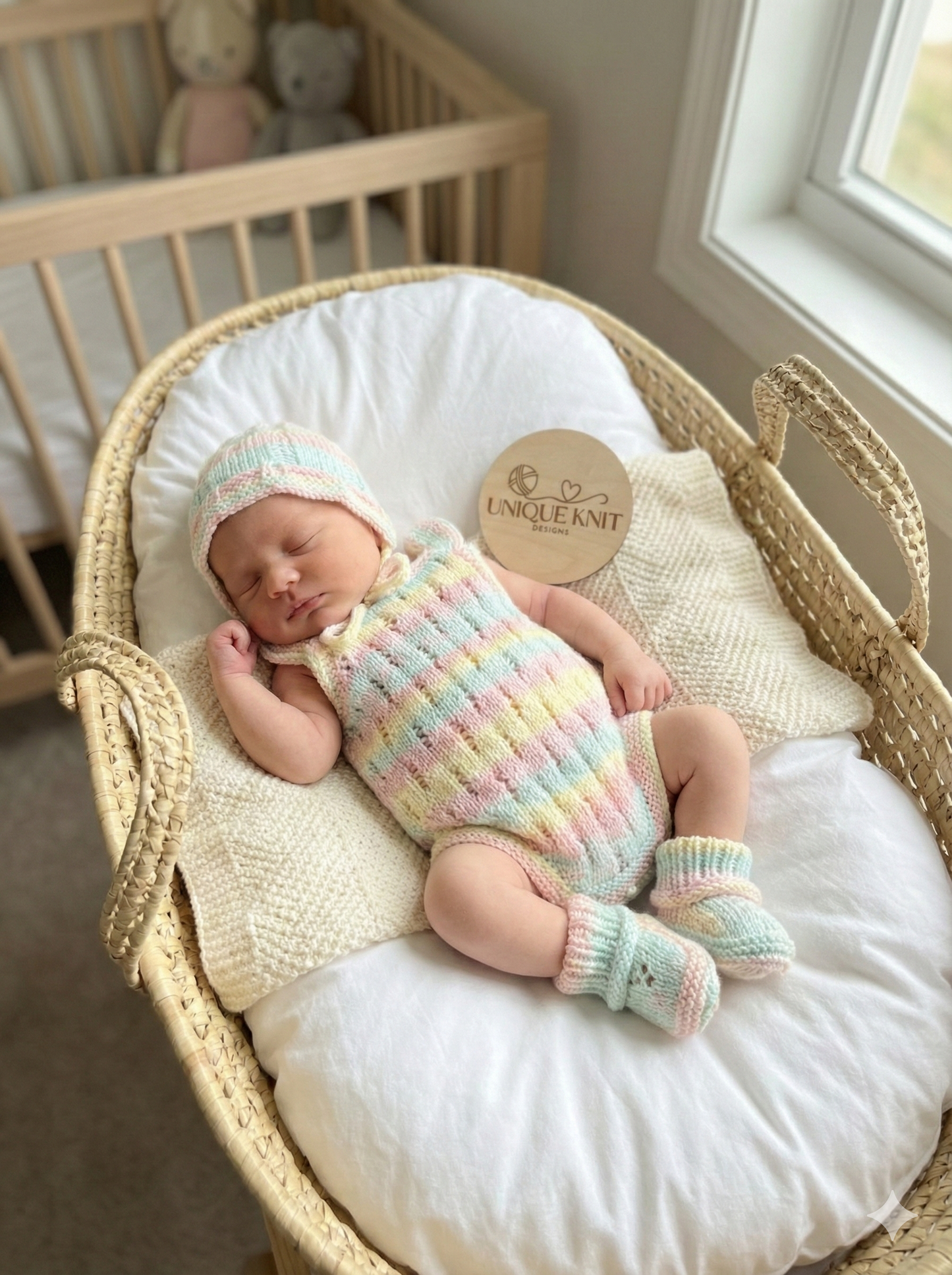 "Caz” Multi Piece set knitting pattern for reborn doll 16-22" or 0-3 month old baby