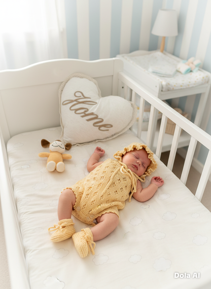 "Citrus” Romper Knitting pattern for Reborn doll 16 -22” or 0-3 Mth Old Baby