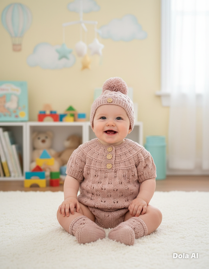 "Pippin” 3 Piece set knitting pattern for reborn doll 16-22" or 0-3 Month Old Baby