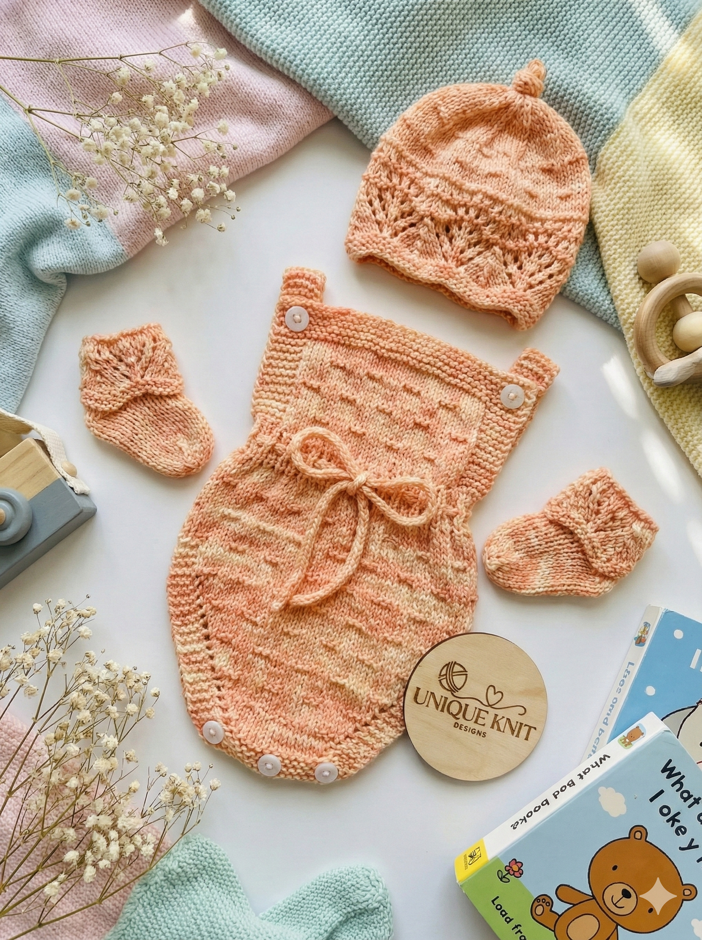 "Windsor” 4 Piece Set Knitting pattern for Reborn doll 16-22” or 0-3 Month Old Baby