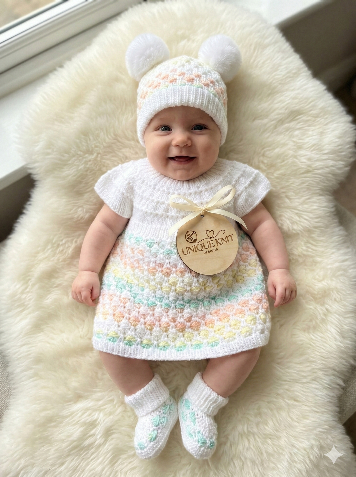 "Bubbles” 3 Piece Knitting pattern set for Reborn doll 16 -22” or 0-3 Month Old Baby