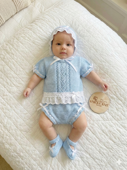 "Sweetpea ” Angel Set Knitting pattern for Reborn doll 16 -22” or 0-3 Mth Old Baby